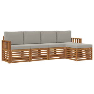 vidaXL V&auml;li diivanikomplekt padjaga 5 pcs Looduslik ja Hele Hall