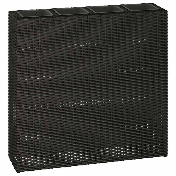 vidaXL taimelava 4 potiga, pol&uuml;rotang, must