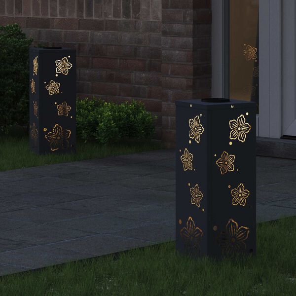 vidaXL P&auml;ikese LED k&auml;igutee tuli 2 pcs Antratsiit K&uuml;lmvaltsitud teras