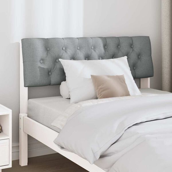 vidaXL Polsterdatud voodiots Helehall 100 cm Tahke m&auml;nd