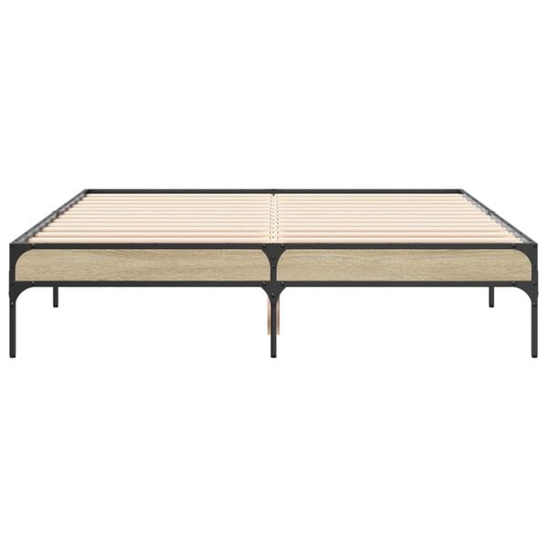 vidaXL voodiraam, Sonoma tamm, 120x200 cm, tehispuit ja metall