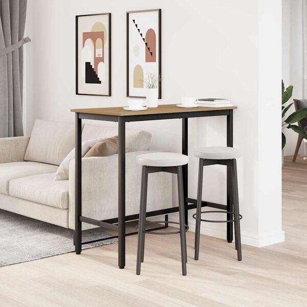 vidaXL laud K&auml;sit&ouml;&ouml;puu 100 x 50 x 90,5 cm T&ouml;&ouml;deldud puit ja teras