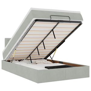 vidaXL Ottomani voodi madratsiga, helehall, 120x190 cm, samet