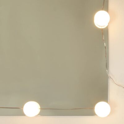 vidaXL LED-valgustusega tualettlaud, pruun tamm, 90 x 42 x 132,5 cm