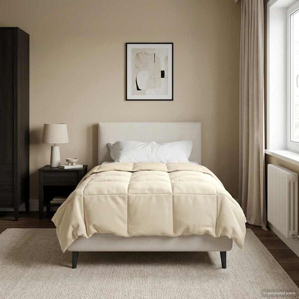 vidaXL Talve tek Rapistatud cream 140 x 220 cm Mikrokiud