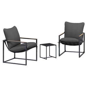 vidaXL Aia Diivanikomplekt 3 tk Must ja Anthracite Teras