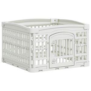 vidaXL 4-paneeline koera m&auml;nguaed Valge 63 x 63 x 40 cm Plastmass