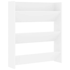 vidaXL seinale kinnitatav kingakapp, valge, 80 x 18 x 90 cm, t&ouml;&ouml;deldud puit