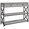 vidaXL konsoollaud, hall Sonoma tamm, 100 x 28 x 75 cm, tehispuit