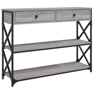 vidaXL konsoollaud, hall Sonoma tamm, 100 x 28 x 75 cm, tehispuit