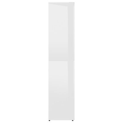 vidaXL kingakapp, kõrgläikega valge, 80 x 39 x 178 cm puitlaastplaat
