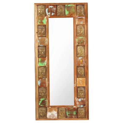 vidaXL peegel Buddha piltidega, 50 x 110 cm, taastatud puit