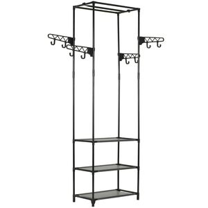 vidaXL riidenagi, teras ja mittekootud kangas 55 x 28,5 x 175 cm, must