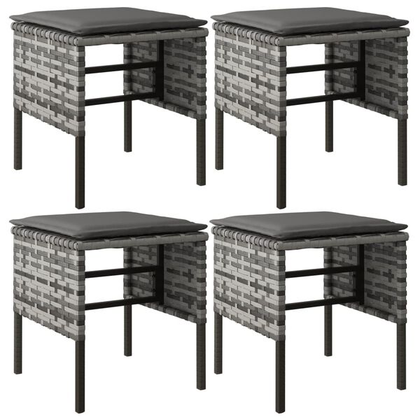 vidaXL aia jalapingid patjadega 4 tk, hall, polürotang