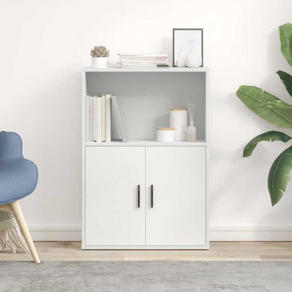 vidaXL raamatualus, valge, 60x24x85 cm, tehispuit