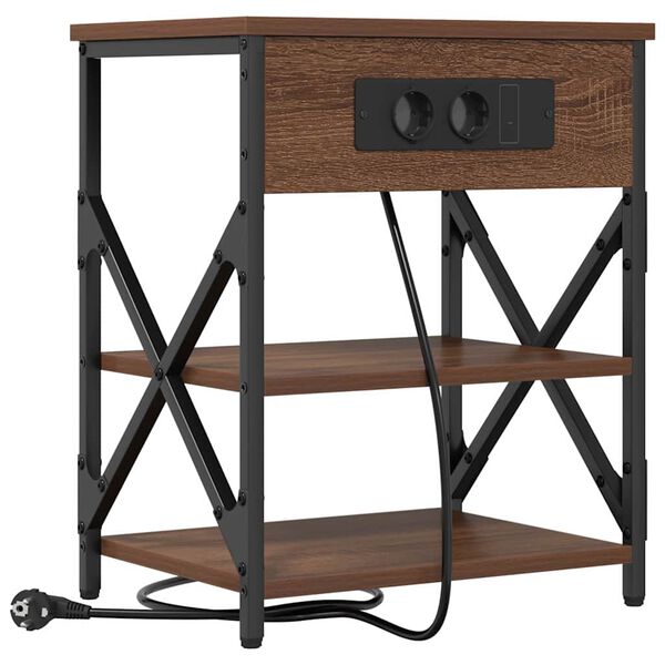 vidaXL &Ouml;&ouml;lambi kapp riiuliga Pruun tamme 41 x 31 x 51 cm Tehispuit