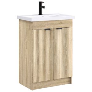 vidaXL Vannitoa m&ouml;&ouml;bleset Sonoma tamm 78,5 x 37,5 x 81 cm Tehispuit