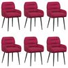 vidaXL S&ouml;&ouml;gitoa Toolid 6 pcs Samet Veinpunane 59 x 59,5 x 90 cm