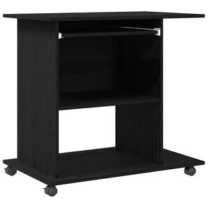 vidaXL arvutilaud, must tamm, 80 x 50 x 75 cm, t&ouml;&ouml;deldud puit