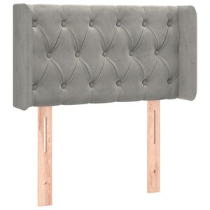 vidaXL voodipeats servadega, helehall, 83x16x78/88 cm, samet