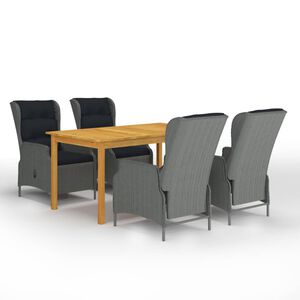 vidaXL 5-osaline aiam&ouml;&ouml;bli s&ouml;&ouml;gikomplekt, helehall