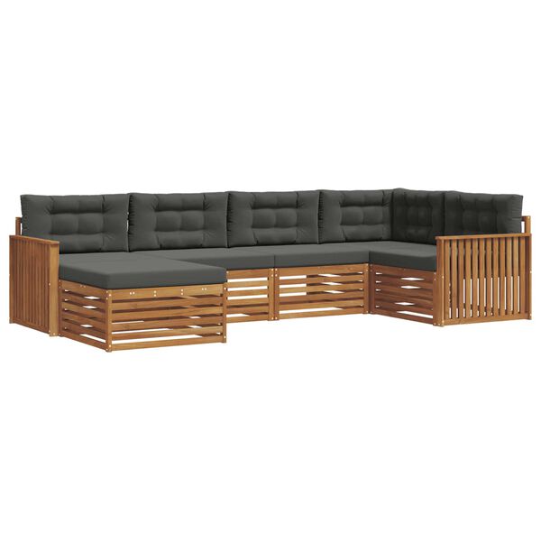 vidaXL V&auml;li diivanikomplekt padjaga 6 pcs Looduslik ja antriit