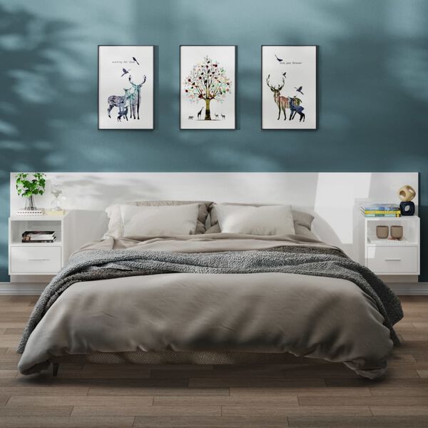 vidaXL seinale kinnitatavad &ouml;&ouml;kapid 2 tk k&otilde;rgl&auml;ikega valge