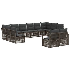 vidaXL Aia Diivanikomplekt 12 pcs Hall pol&uuml;rotang