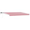 vidaXL Manuaalne varikatus LED-idega Punane ja valge 4,5 &times; 3 m