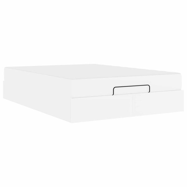 vidaXL Voodiraam madratsiga madratsiga 2 pcs Valge PVC