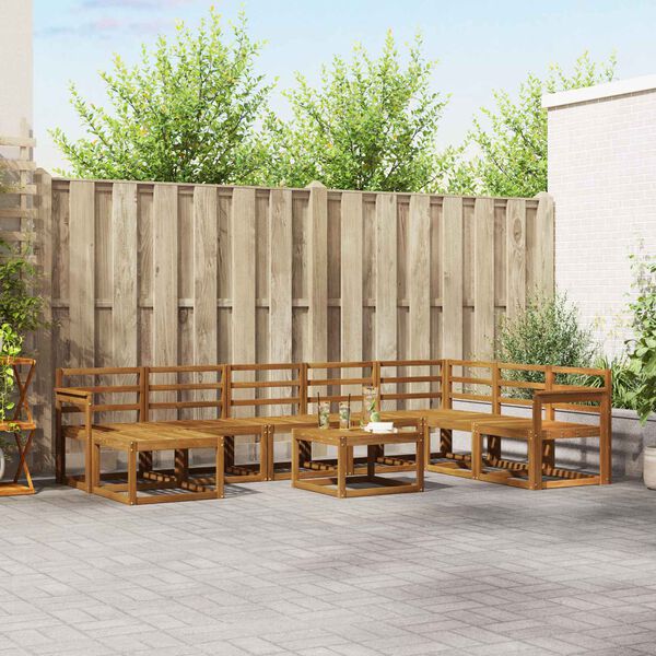 vidaXL V&auml;li diivanikomplekt 9 pcs Neutraalne Tugev akatsiapuu