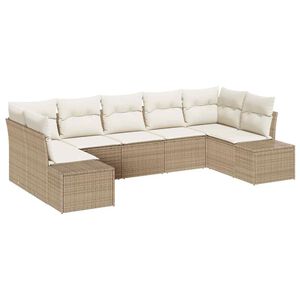 vidaXL Aia Diivanikomplekt 7 pcs Beez ja koor Pol&uuml;rooster