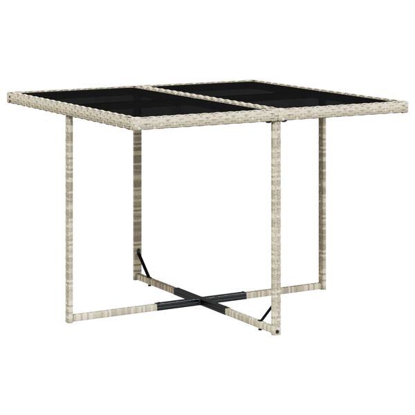 vidaXL 9-osaline aiam&ouml;&ouml;bli komplekt patjadega, helehall, pol&uuml;rotang