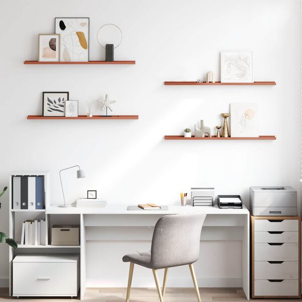 vidaXL Seinariiul riiuliga 4 pcs Punane 100 x 9 x 3 cm Tehispuit