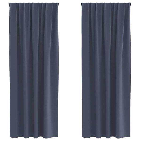 vidaXL Kardinad r&otilde;ngastega 2 pcs Antratsiit 260 x 140 cm Pol&uuml;ester