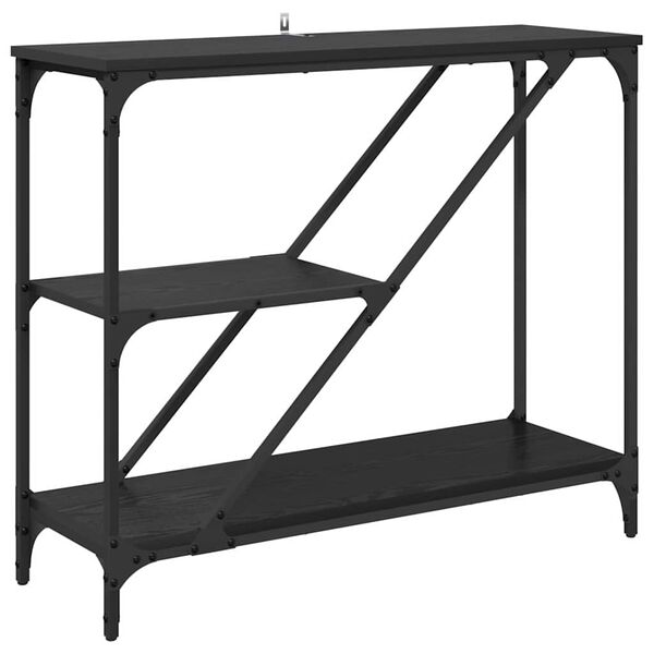 vidaXL Konsoollaud Must tamm 88,5 x 30 x 75 cm Tehispuit
