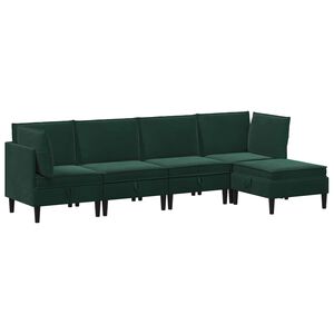 vidaXL Elutoa m&ouml;&ouml;bliseade padjaga 5 pcs Tumeroheline Samet