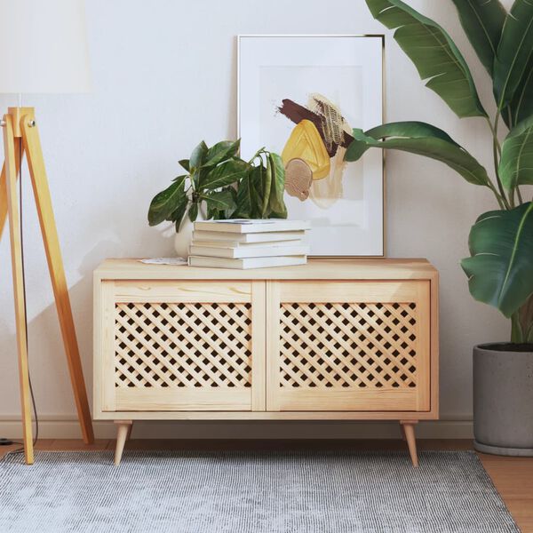 vidaXL kapiuksed, võrega disain 2 tk, 49,5 x 39,5 cm, männipuit