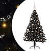 vidaXL Tehis pre-lit j&otilde;ulupuu koos 150 LED-iga Must 150 cm PVC