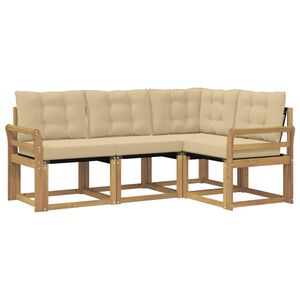 vidaXL V&auml;li diivanikomplekt padjaga 4 pcs Valge ja Beez