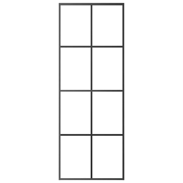 vidaXL liuguks, alumiinium ja ESG-klaas, 76 x 205 cm, must