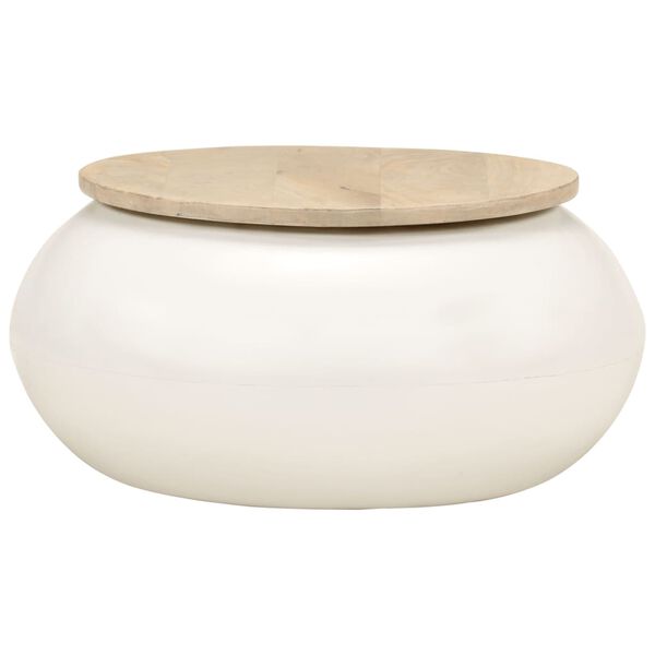 vidaXL kohvilaud, valge, 51x 51 x 27 cm, mangopuit