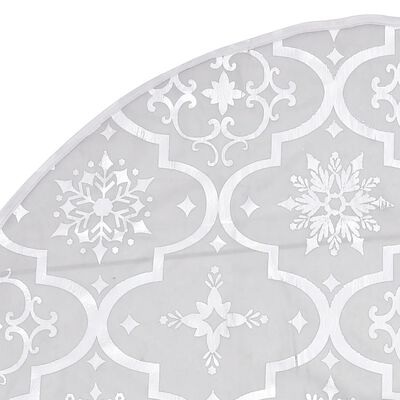 vidaXL luksuslik jõulupuu alune lina, sokiga, valge, 90 cm, kangas