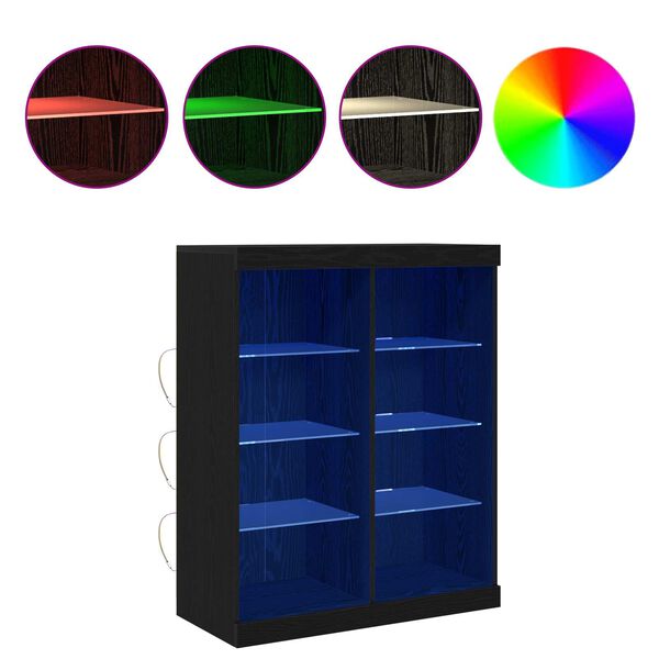 vidaXL LED Kummuti Must tamm 41 x 37 x 100 cm Tehispuit