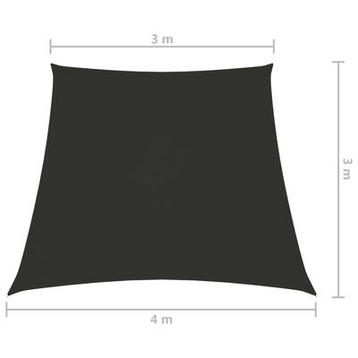 vidaXL oxford-kangast päikesepuri trapets, 3/4x3 m antratsiithall
