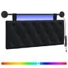 vidaXL Rippuv voodipeats LED-valgustusega Must Samet