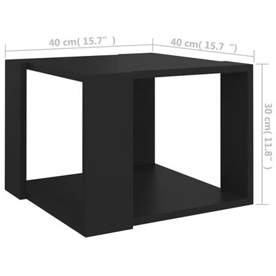 vidaXL kohvilaud, must, 40x40x43 cm, tehispuit