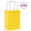 vidaXL paberkotid, 250 tk, k&auml;epidemetega, kollane, 15x8x21 cm