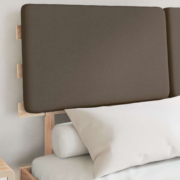 vidaXL Voodiraam Pehme Peatoega Pruunikashall 140 x 190 cm Tahke m&auml;nd