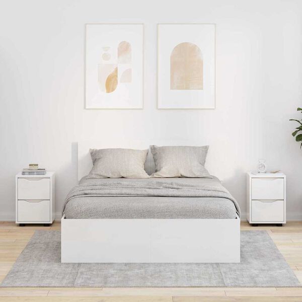 vidaXL &Ouml;&ouml;kapid 2 pcs Kergelt l&auml;ikiv valge 30,5 x 30 x 43 cm Tehispuit